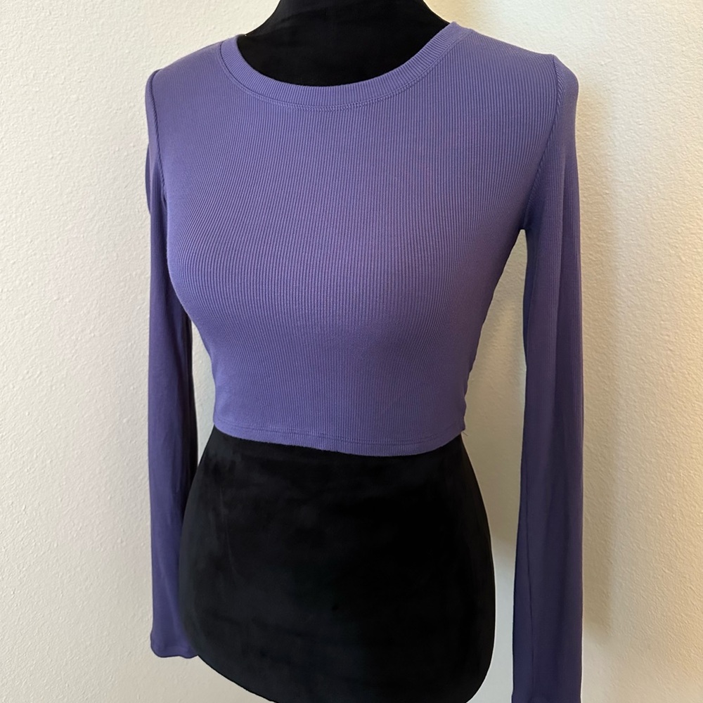 WILFRED FREE LAVENDER CROPPED LONG SLEEVE